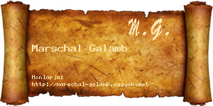 Marschal Galamb névjegykártya